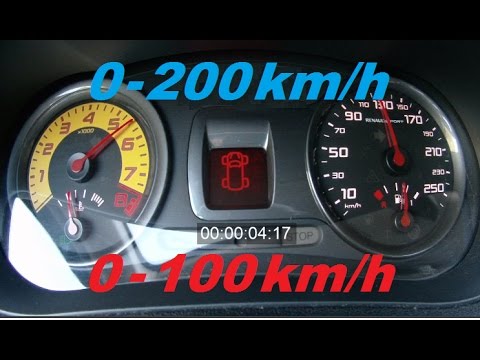 CLIO 3 RS 2 203hp ORIGINE, 0-200km/h, 0-100km/h, Reprise...