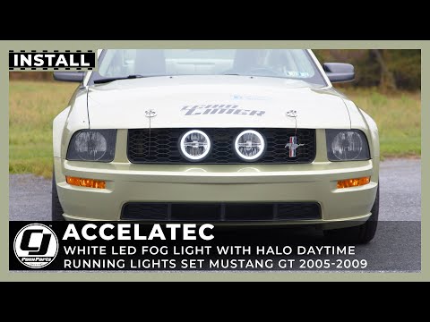 2005-2009 Mustang Install | Accelatec LED Fog Lights with Halo Daytime Running Lights