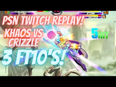 MvC2 - PSN Twitch Replay - 3 FT10's vs Crizzle! 03/24/24