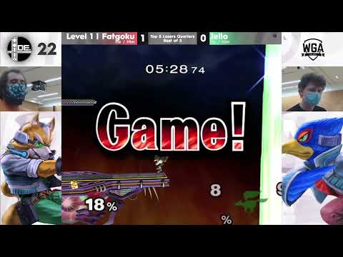 Level1 | FatGoku (Fox) vs. Jello (Falco) | Domino Effect 22 Melee Singles Top 8 LQF