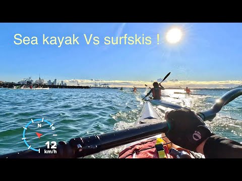 Sea kayak racing against surfskis & waka - Sunday Sundowner 3rd race