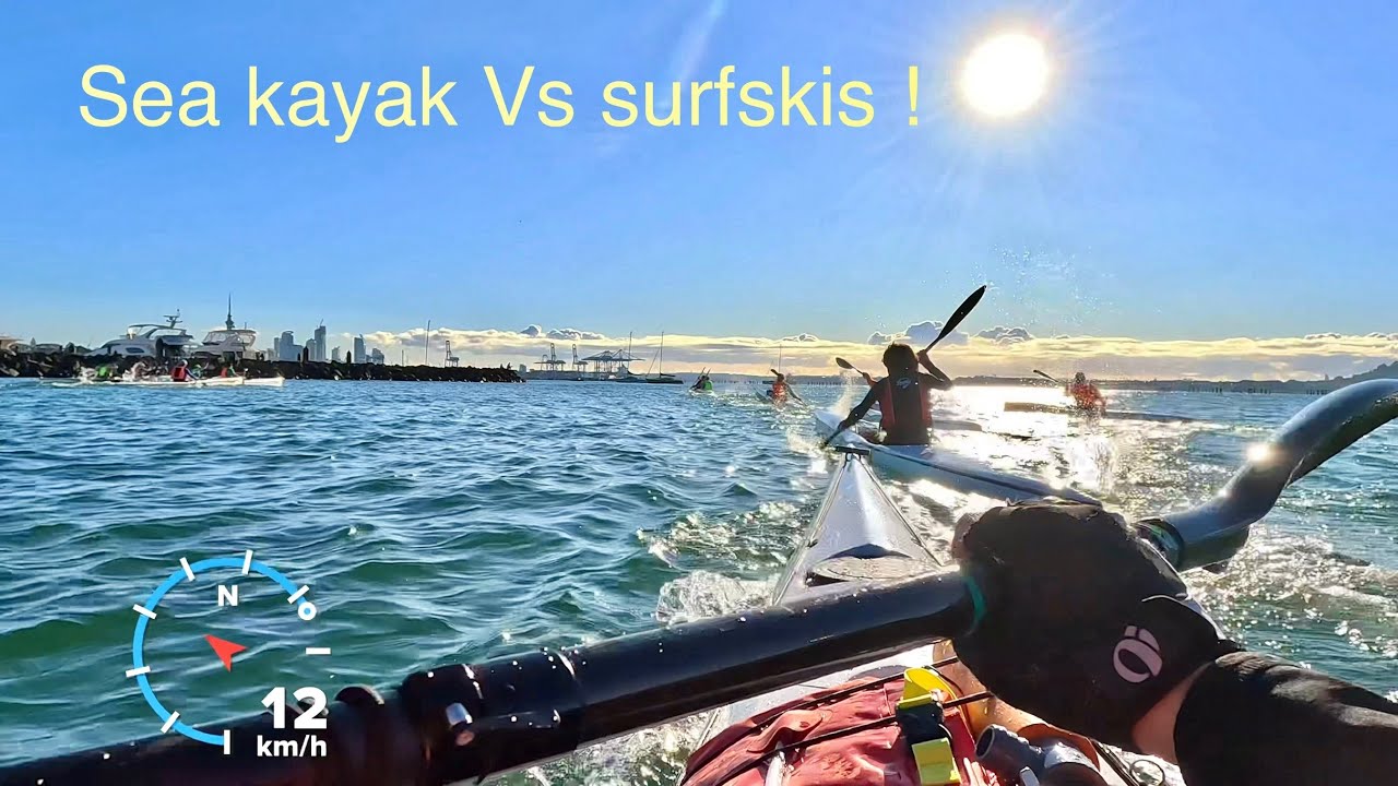 Sea kayak racing against surfskis & waka - Sunday Sundowner 3rd race
