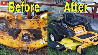 Cub Cadet how to DIY rebuild a mower deck step by step