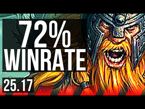 OLAF vs GNAR (TOP) | 72% winrate, 7/1/2 | KR Master | 25.17
