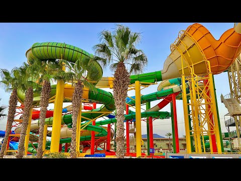 Waterslides at Stella Waterpark in Crete Greece (Stella Palace Resort)