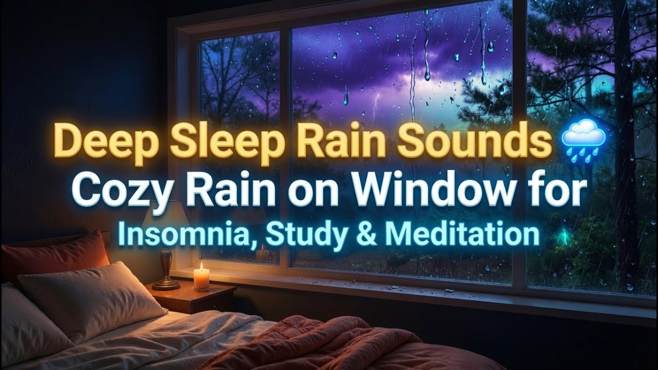 Deep Sleep Rain Sounds 🌧️ Cozy Rain on Window for Insomnia, Study & Meditation