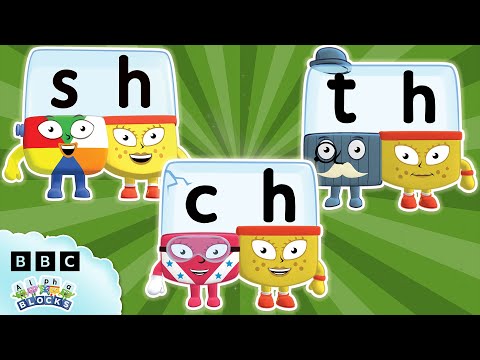 ???? SH CH and TH- Letter Teams with Alphablock H ???? | Learn to Read and Spell | Alphablocks