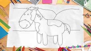 How to draw a horse - Easy step-by-step drawing lessons for kids