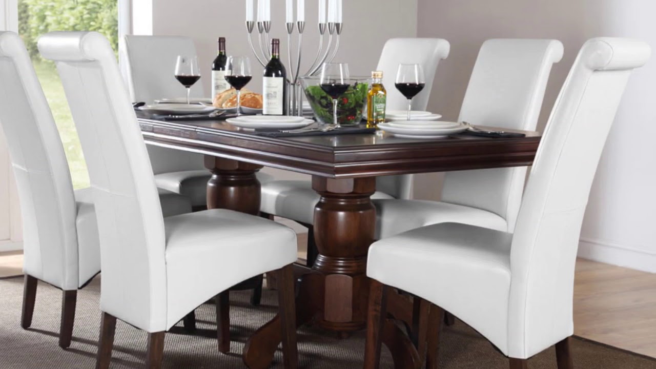 Dark Wood Dining Table with Chairs UK Furniture