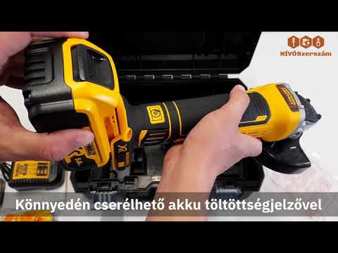 DeWalt akumuliatorinis kampinis šlifuoklis DCG405P2-QW, 18V, 2x5Ah video