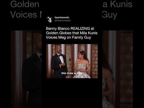 Benny Blanco Realizes Mila Kunis Voices Meg on Family Guy at the Golden Globes