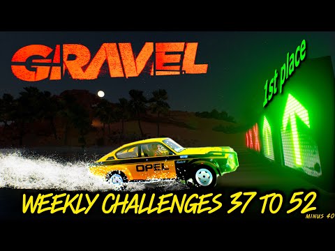 Gravel Weekly Challenges 37 to 52 - 1st Place. Great arcade rally game!