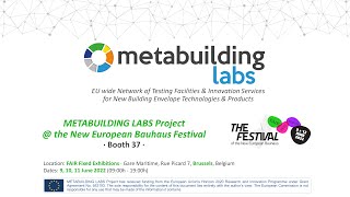 METABUILDING LABS @ the New European Bauhaus FESTIVAL (Booth 37) - Project Prese