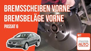 Youtube thumbnail of video "Wie Passat 6 Bremsscheiben vorne, Bremsbeläge vorne wechseln 🚗"