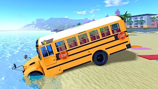 School Bus Simulator 24: A Beachside Disaster in Roblox!