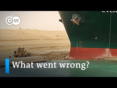 蘇伊士運河交通堵塞，目前有100億美元的貨物被堵住了｜DW新聞網 ($10 billion in goods currently blocked in Suez Canal traffic jam | DW News)
