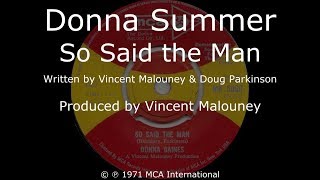 Donna Summer - So Said the Man LYRICS - HQ 1971