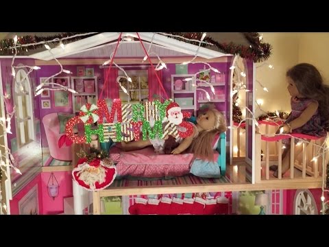 Decorating American Girl Doll House for Christmas