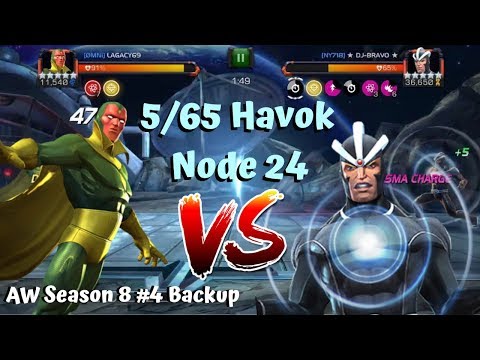 5/65 Havok on Node 24! R4 OG Vision! AW Season 8 #4 - Marvel Contest of Champions