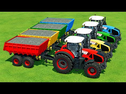 HARVESTING AND LOAD POPPY WITH COLORED CLAAS TRACTORS - Farming Simulator 22
