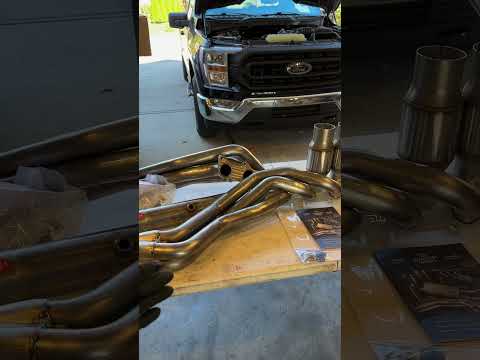 Ford F-150 5.0. Coyote Long Tube Headers before and after #mechanic #exhaust #diy #ford #f150
