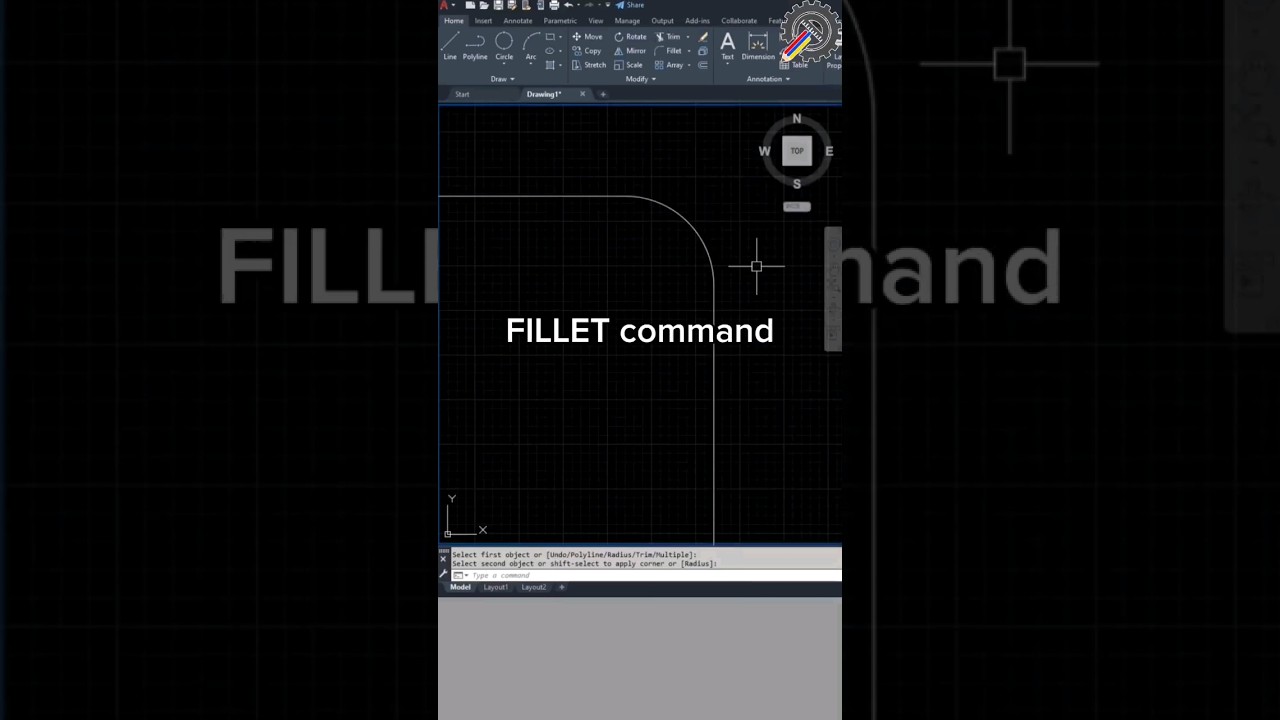 AutoCAD | How to use Fillet command in autocad #tutorial #autocadtutorials #autocad