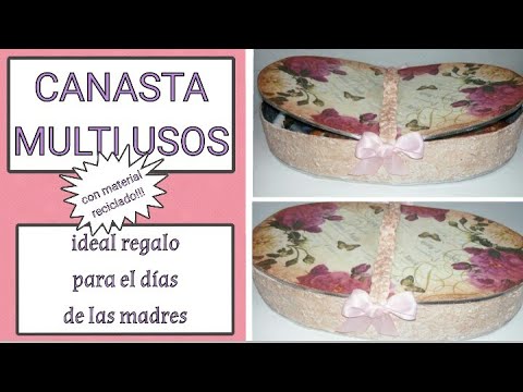 DIY Manualidades Cesta O Canasta Multi  Usos chabby chic,  CON Material Reciclado