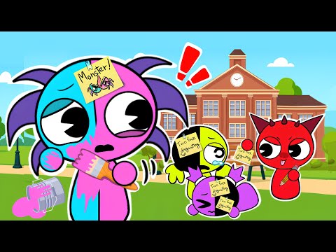 Semi Hemi hides her two faces with past trauma! incredibox Sprunki animation