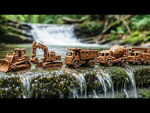 MUDDY TRUCKS RESCUE! 💦 Washing 5 Giant Construction Toys!