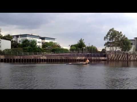 Ben in a single. Agecroft rowing club.