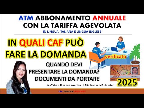 2025 ATM ABBONAMENTO ANNUALE CON LA TARIFFA AGEVOLATA QUANDO E CAF DA FARE