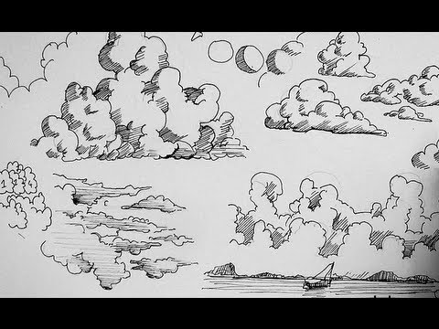 Pen and Ink Drawing Tutorials | How to draw clouds