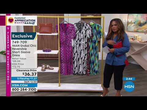 IMAN Global Chic Reversible ShortSleeve Dress