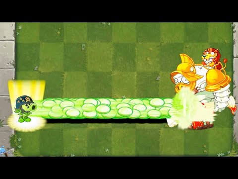 PvZ 2 Mega Gatling Pea 100 Plant Max Level vs All Gargantuar 100 Level