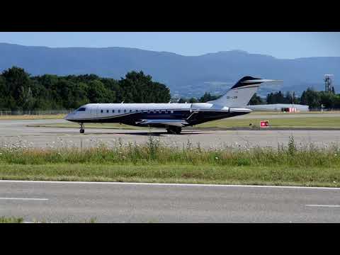 Bombardier Global 6000 OE-LDR takeoff at Geneve Airport