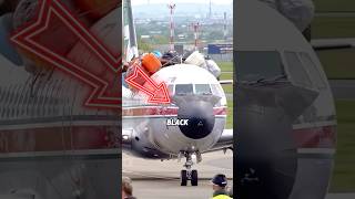 Why are the noses of some airplanes black #knowledge #airplane