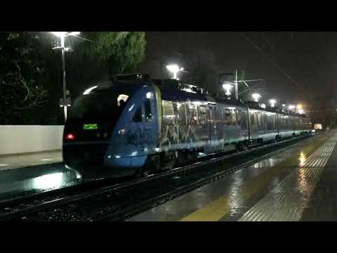 Trains On The Rain At Athens Central Railway Station