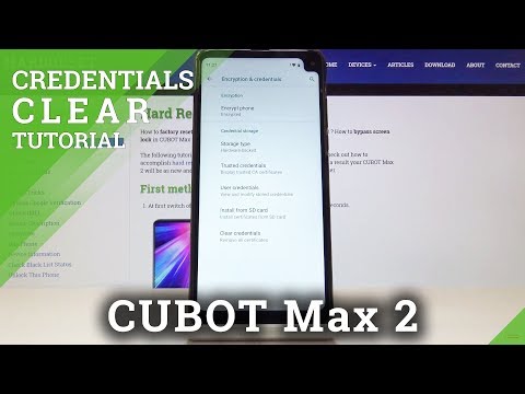 How to Clear Credentials in CUBOT Max 2 - Remove All Certificates