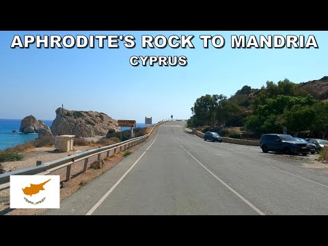 DRIVING from APHRODITE'S ROCK to MANDRIA VILLAGE in CYPRUS * 4K  (60fps)