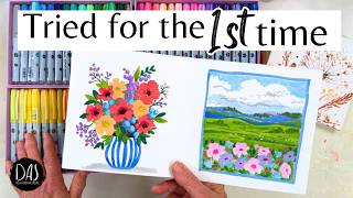 Painting Watercolor Florals with Arrtx Acrylic Brush Pen Markers — are they any good?