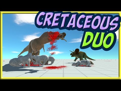 Cretaceous Duo! T-rex and Triceratops vs Every Unit (Same Price) - Animal Revolt Battle Simulator