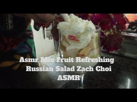 ASMR Fruit Mix Russian salad         #asmr @ZachChoi @BayashiTV_