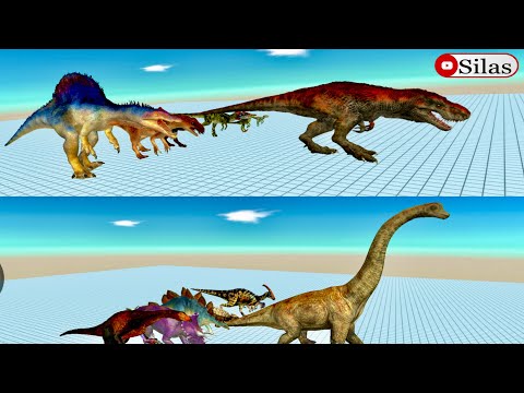 T-REX VS BRACHIOSAURUS | HERBIVORE DINOSAURS vs CARNIVORE DINOSAURS - Animal Revolt Battle Simulator