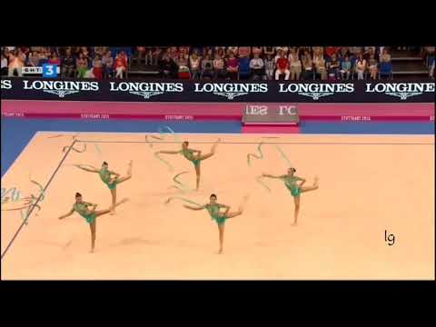Group Azerbaijan 5 Ribbons AA World RG Championships Stuttgart 2015
