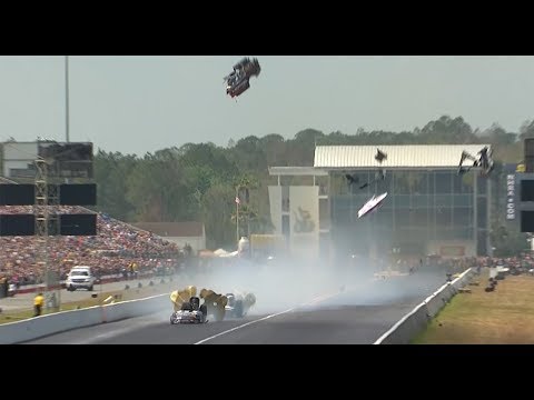 Matt Hagan and Robert Hight blow the bodies off of their Funny Cars side-by-side