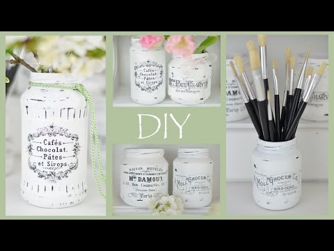 Shabby Chick Gläser mit Vintagebeschriftung - Tolle Dekoideen!