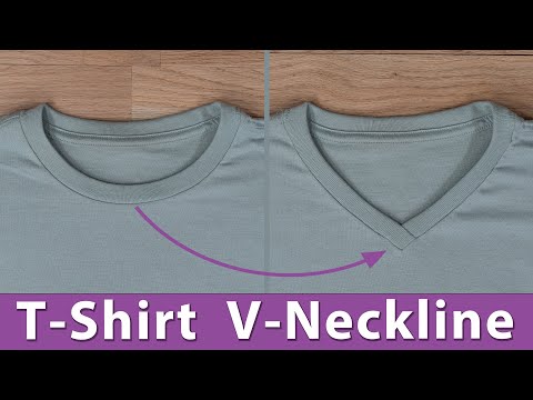 How to Alter a T-Shirt to Create a V Neckline