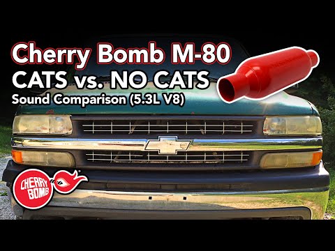 Cherry Bomb® M-80 - CATS vs NO CATS Sound Comparison - 5.3L Chevy