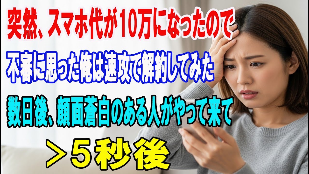 【朗読スカッと人気動画まとめ】突然、スマホ代が10万円になったので、解約してみた結果…