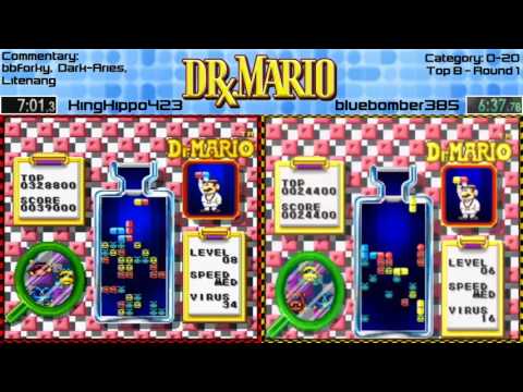 kinghippo423 vs bluebomber285.  Dr Mario Tournament 2016